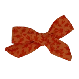 Fabric Pinwheel Hair Bow - Orange Leaves