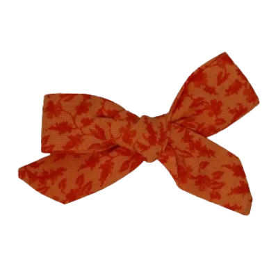 Fabric Pinwheel Hair Bow - Orange Leaves