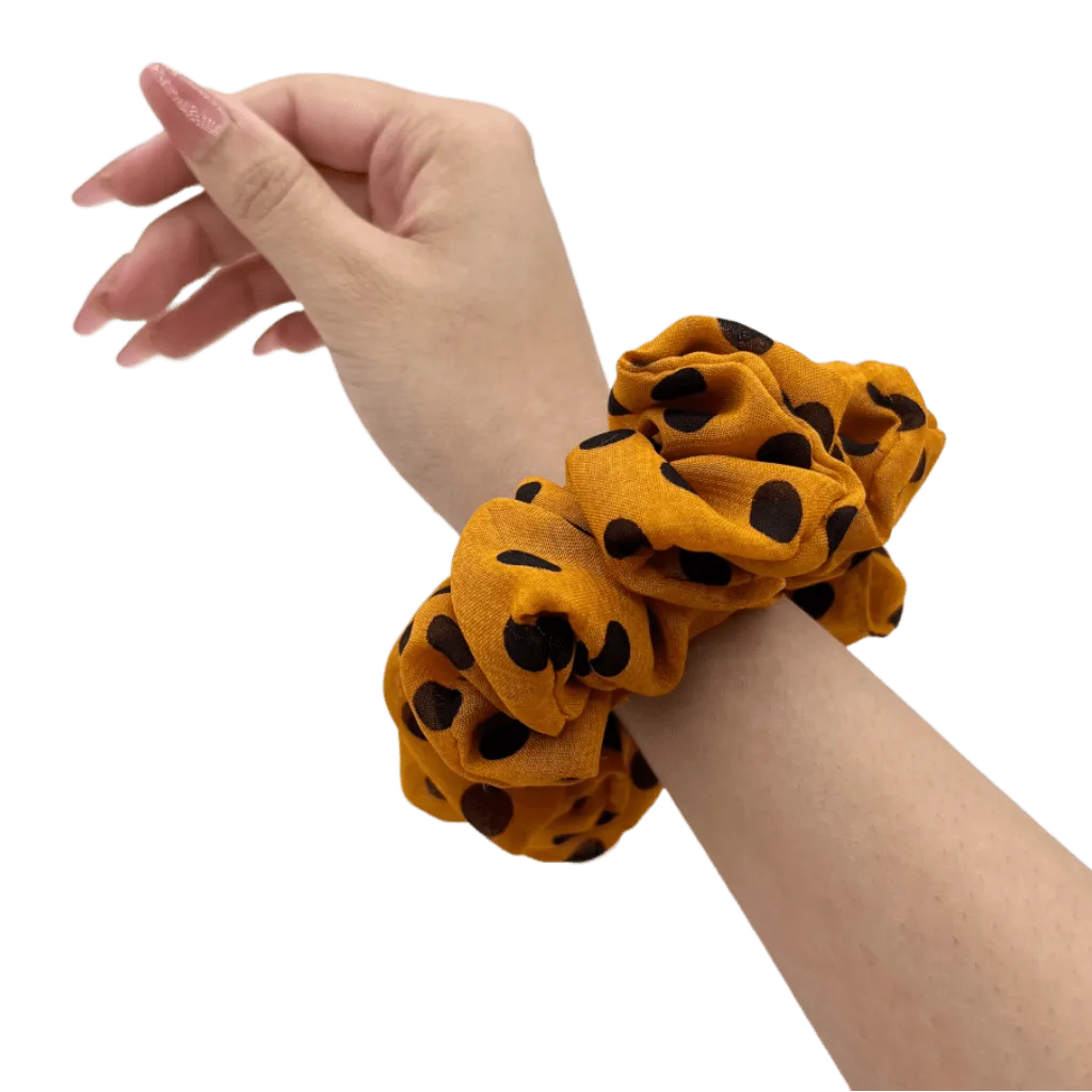 Fall Marigold Polka Dot Scrunchie