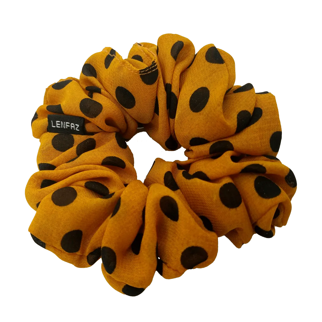 Fall Marigold Polka Dot Scrunchie