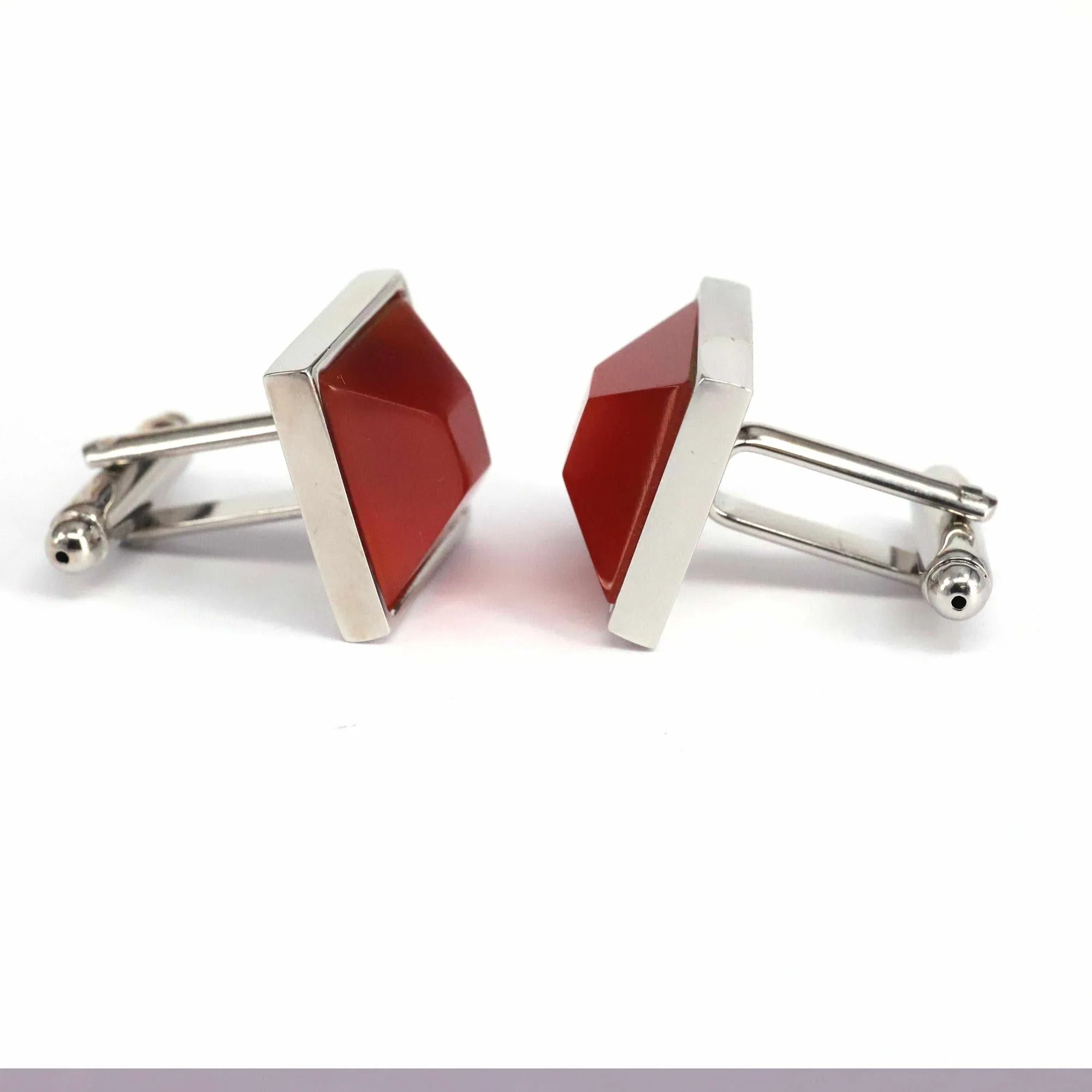 Fiber Glass Orange Square Cufflinks (Online Exclusive)