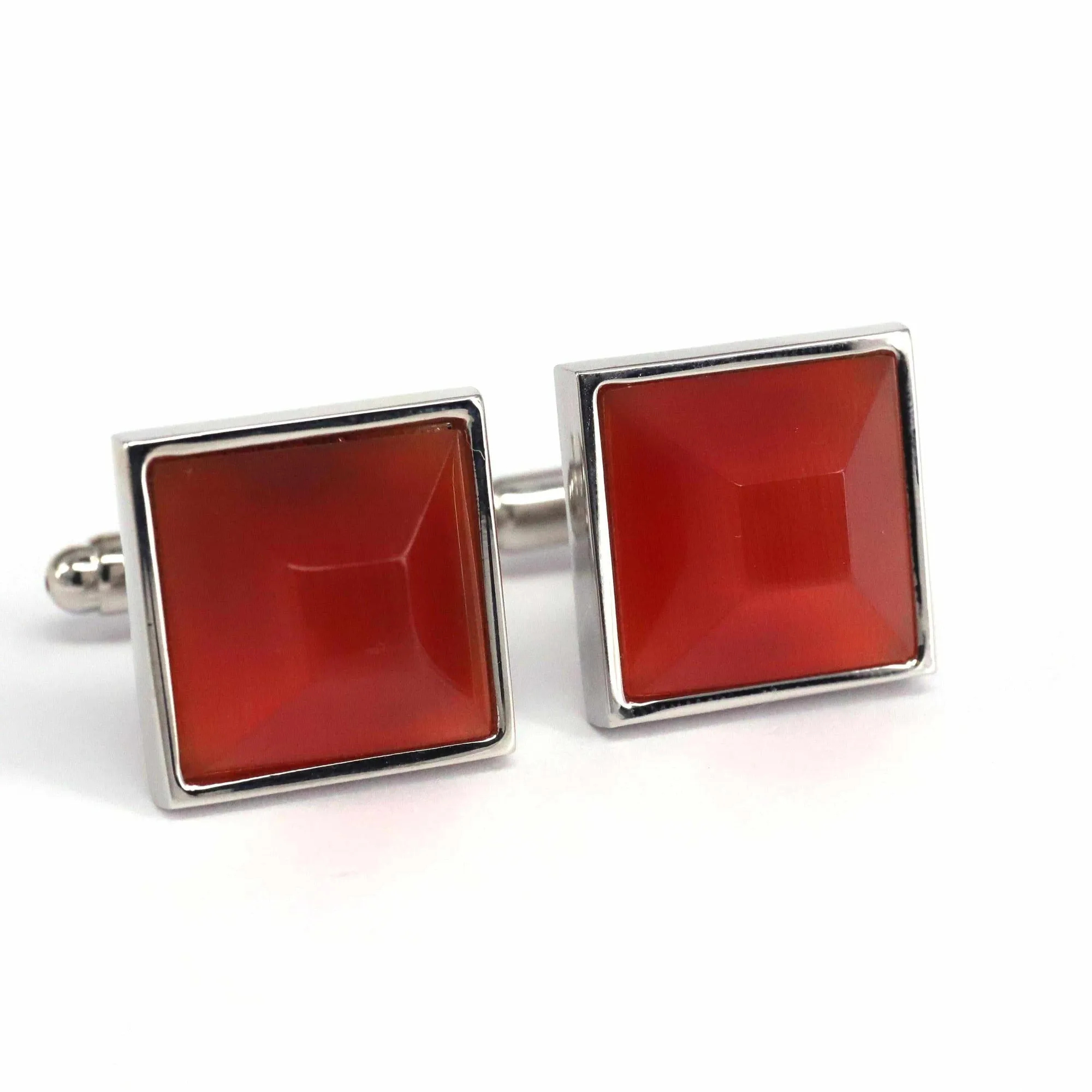 Fiber Glass Orange Square Cufflinks (Online Exclusive)