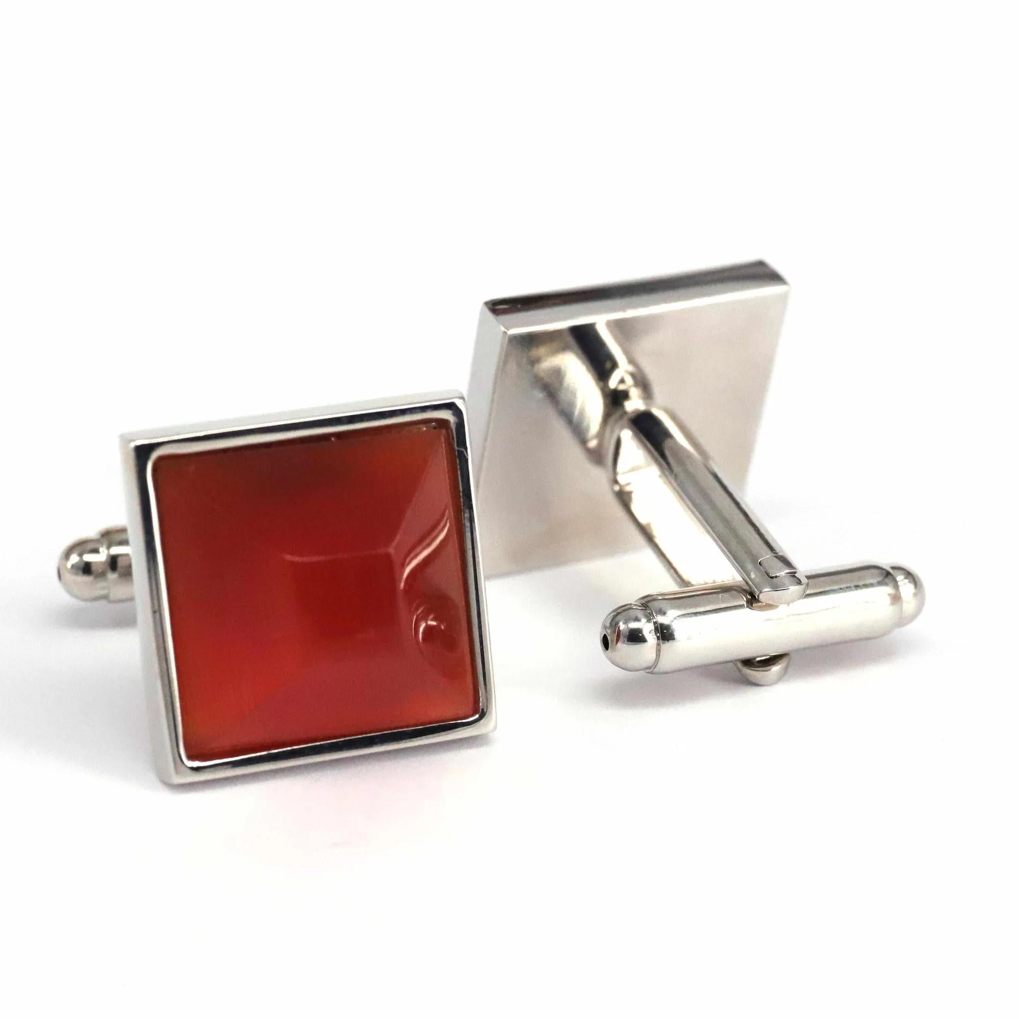 Fiber Glass Orange Square Cufflinks (Online Exclusive)