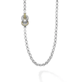 Four Station Two-Tone Knot Necklace