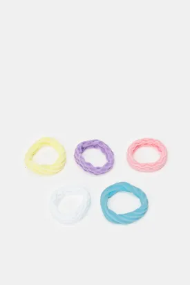 Girls Assorted Embellished Hair Tie Set (5 Piece)