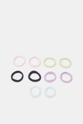 Girls Assorted Hair Tie Set (Pack of 10)