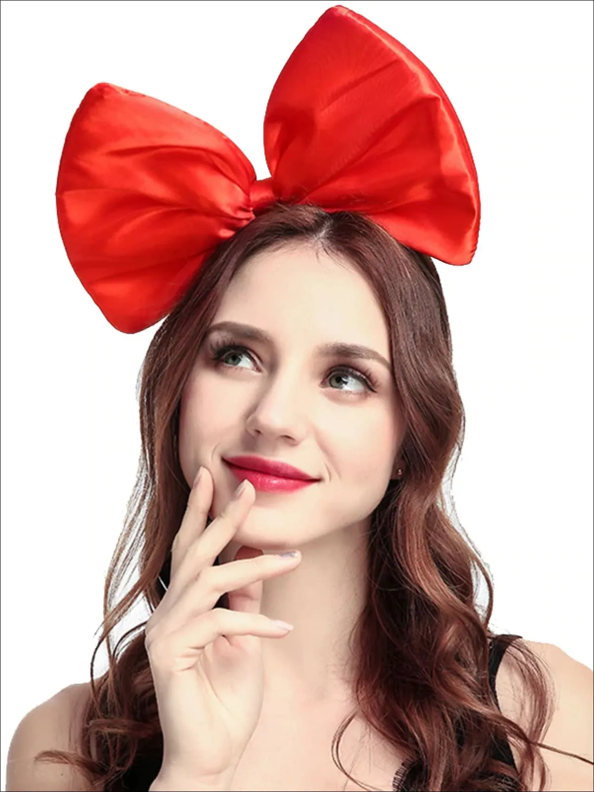 Girls Oversized Satin Hair Bow Headband