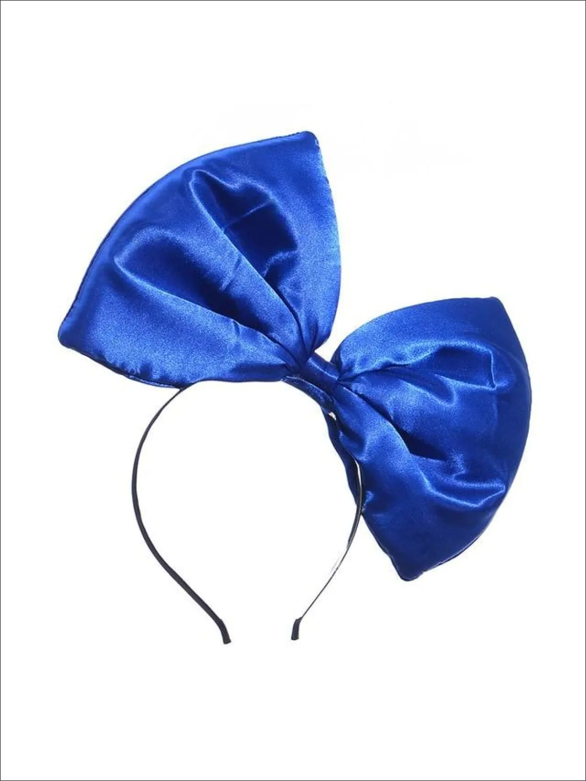 Girls Oversized Satin Hair Bow Headband