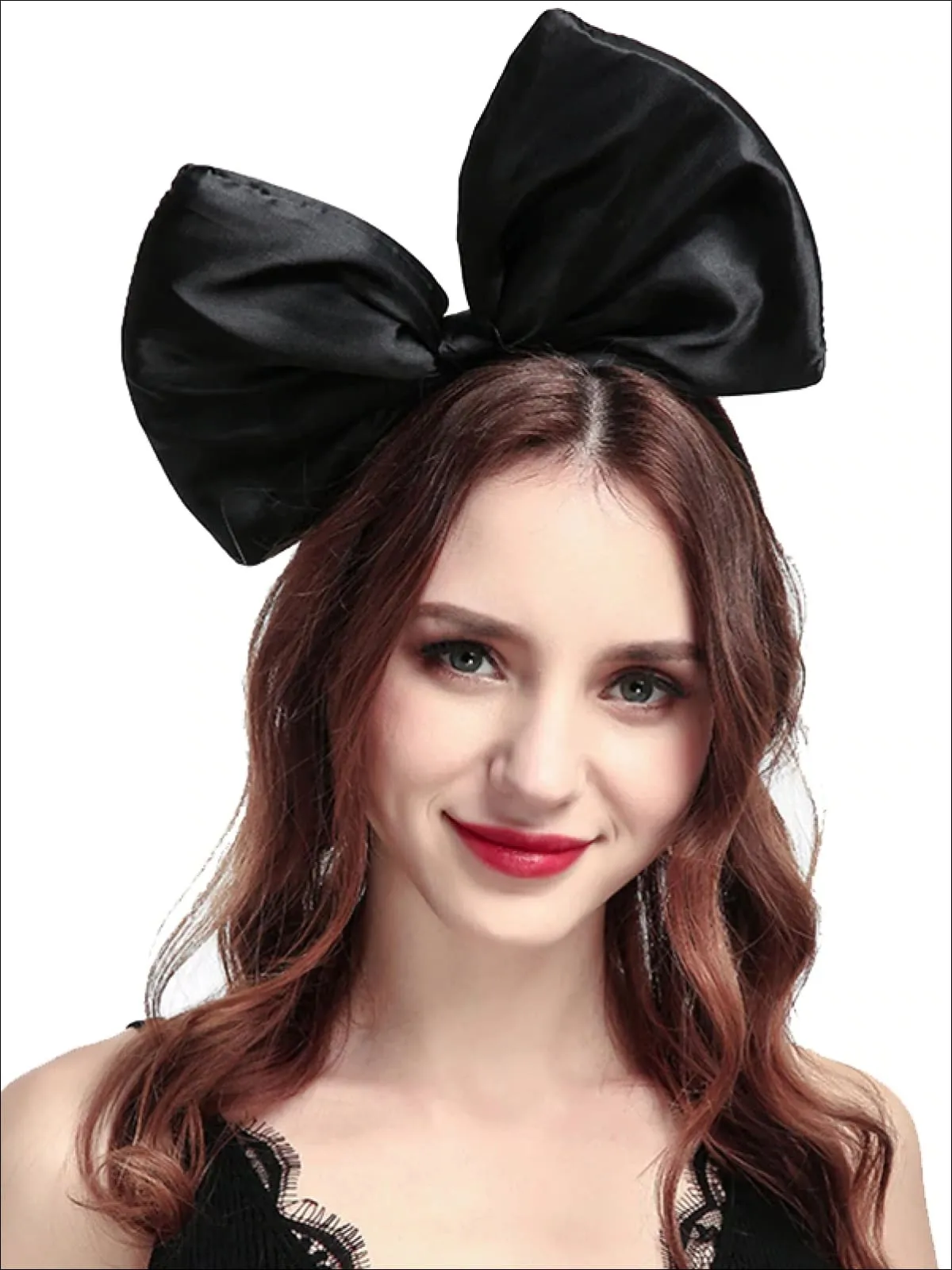 Girls Oversized Satin Hair Bow Headband