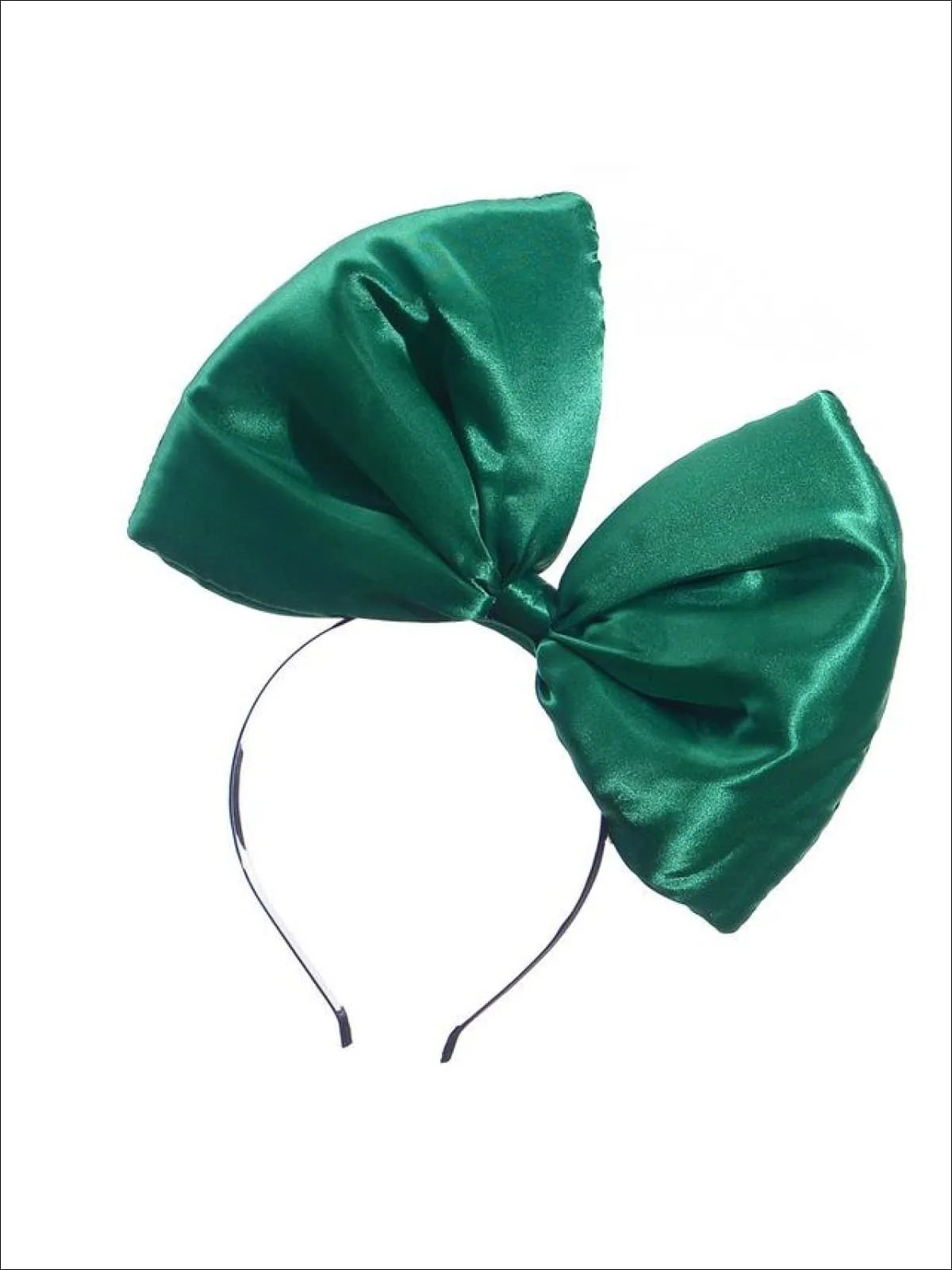 Girls Oversized Satin Hair Bow Headband