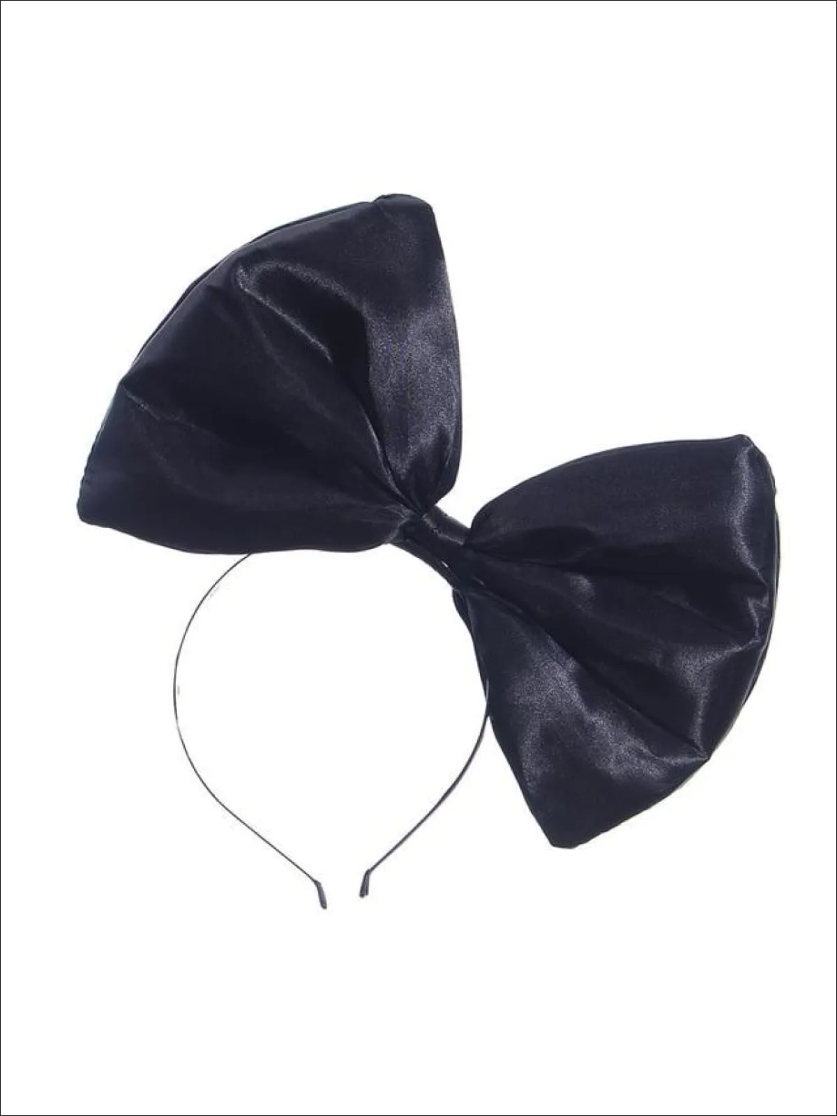 Girls Oversized Satin Hair Bow Headband