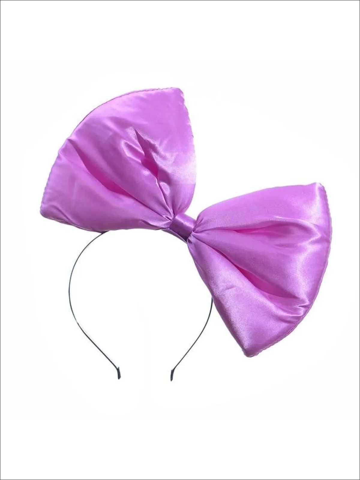 Girls Oversized Satin Hair Bow Headband