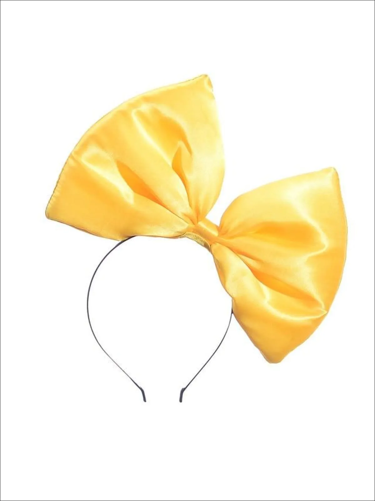 Girls Oversized Satin Hair Bow Headband