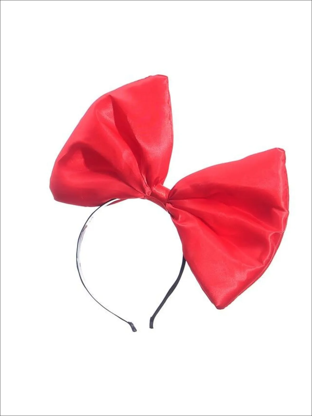 Girls Oversized Satin Hair Bow Headband