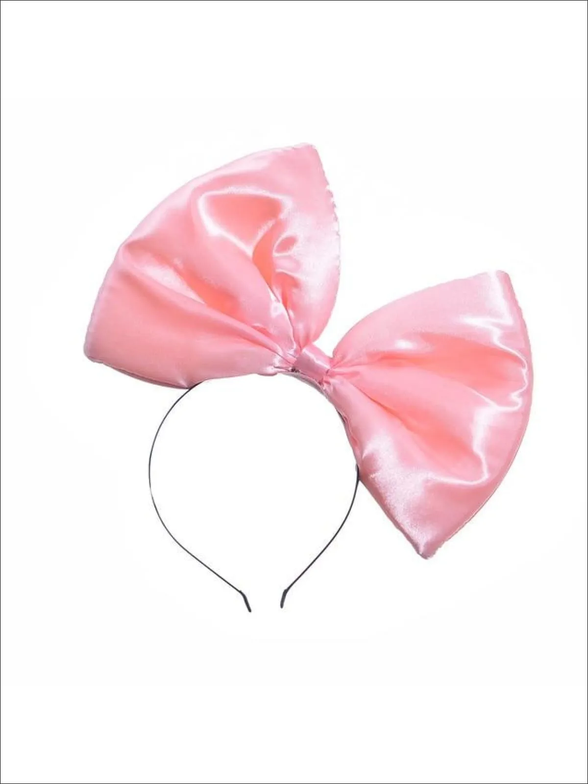 Girls Oversized Satin Hair Bow Headband