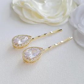 Gold Bridal Hair Pins- Evelyn