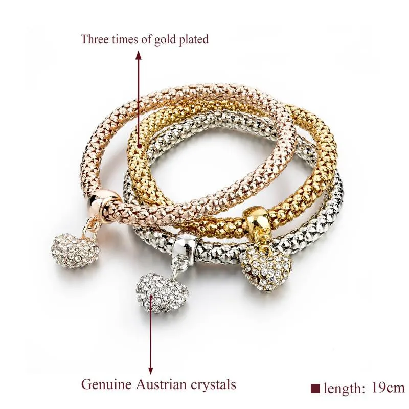 Gold Filled Charm Bracelets For Women Pulseiras Luxury Love Bracelet Fashion Multilayer Bracelet