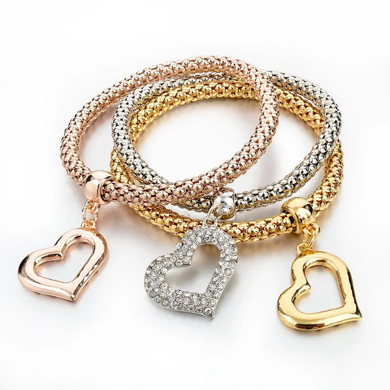 Gold Filled Charm Bracelets For Women Pulseiras Luxury Love Bracelet Fashion Multilayer Bracelet