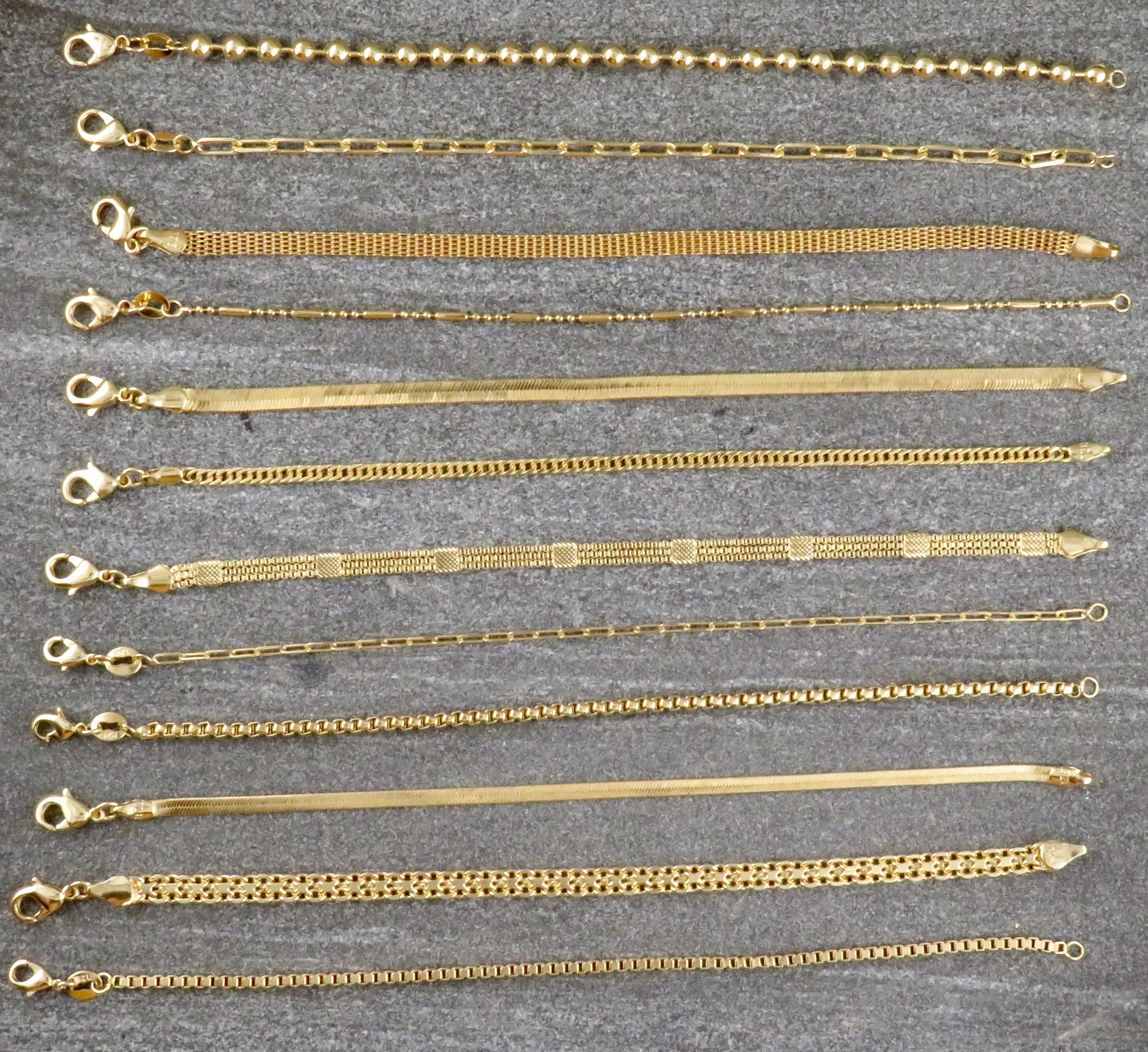 Gold Filled Joined Box Chains Bracelet