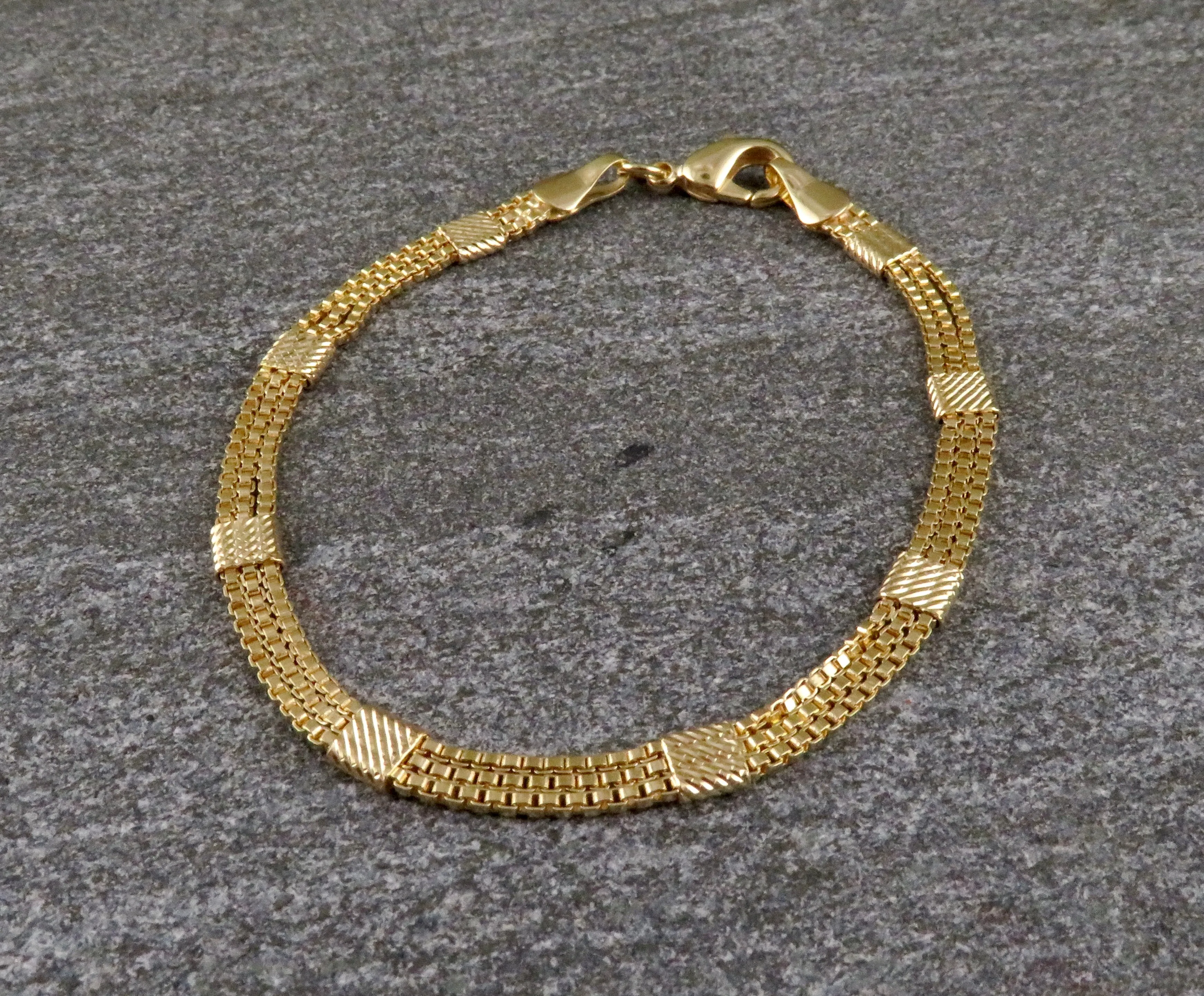 Gold Filled Joined Box Chains Bracelet