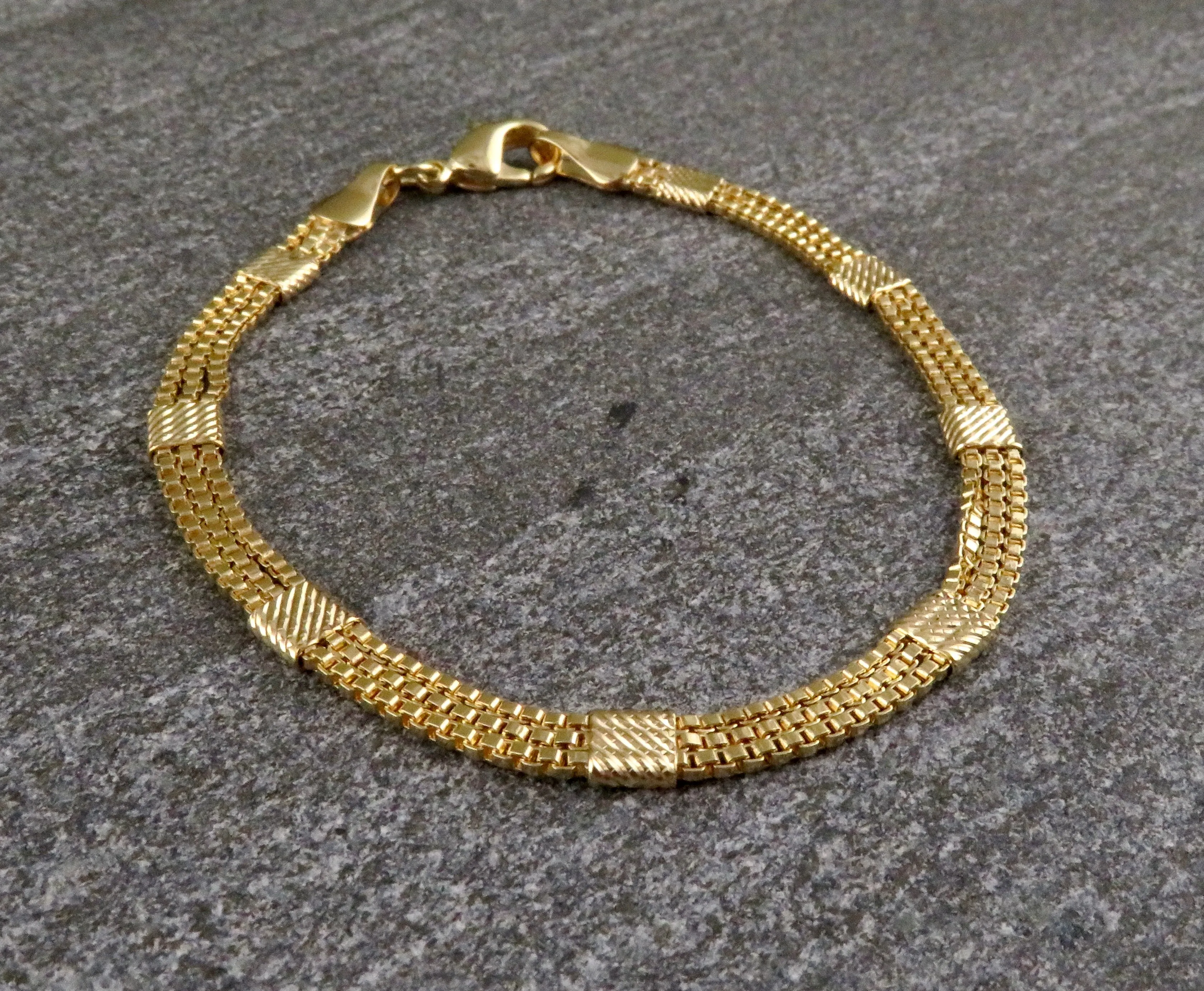 Gold Filled Joined Box Chains Bracelet