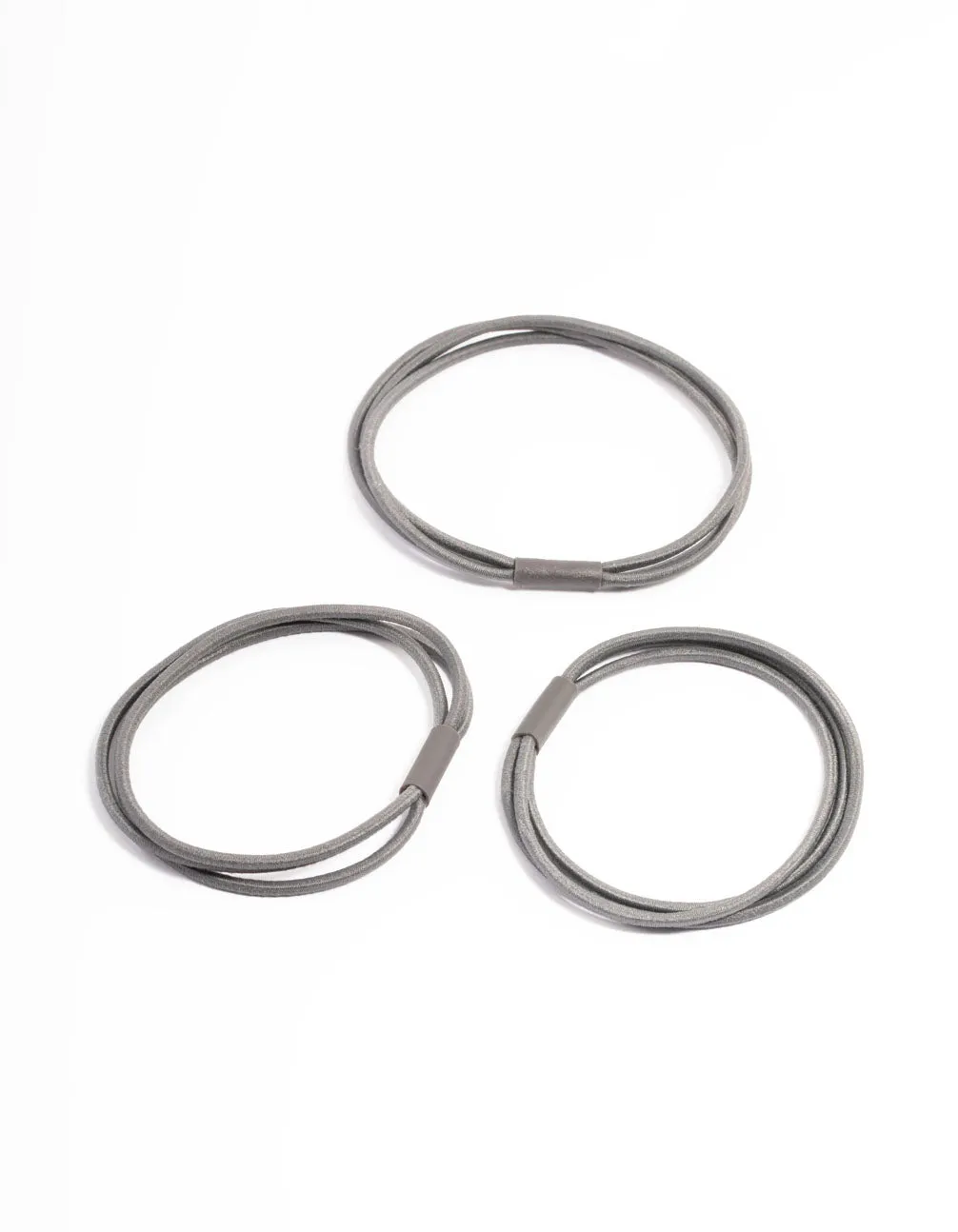 Grey Fabric Hair Tie Pack