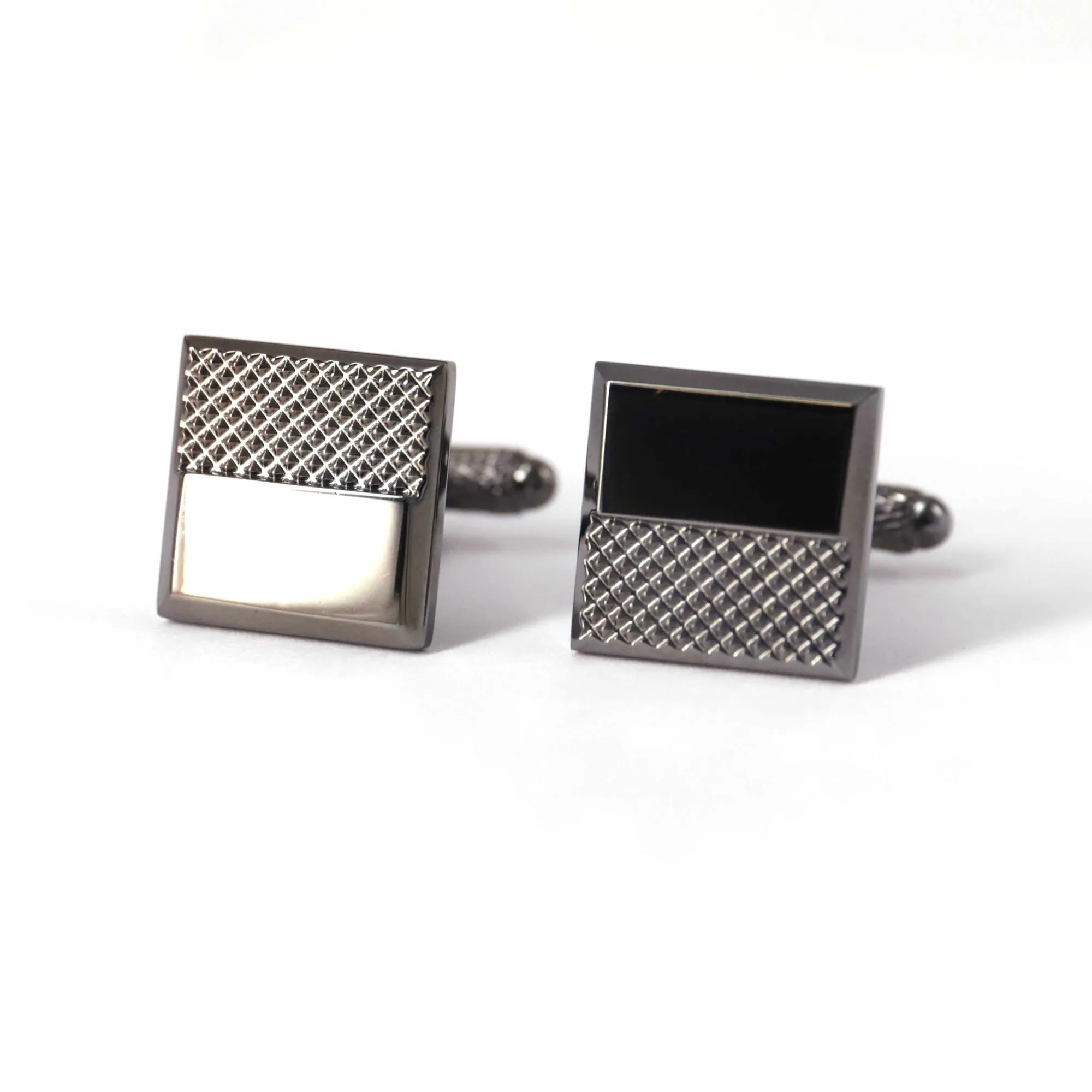 Gunmetal Cufflinks with Detailing (Online Exclusive)