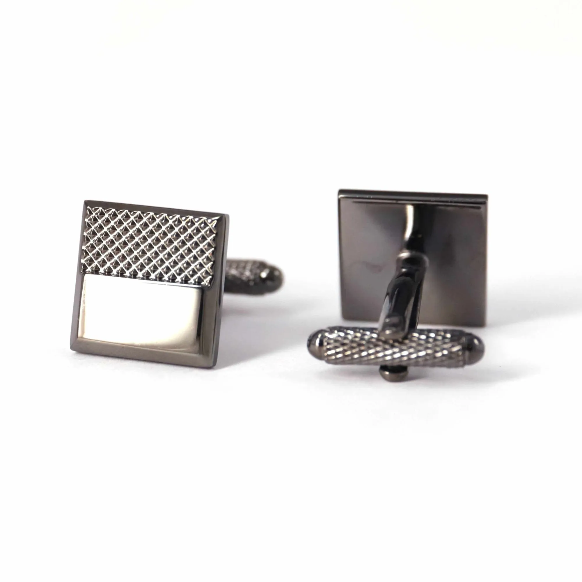 Gunmetal Cufflinks with Detailing (Online Exclusive)