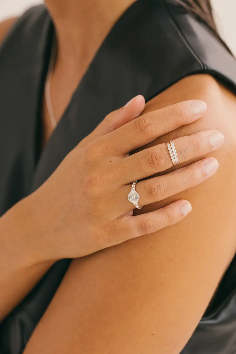 Gypsy stack ring silver