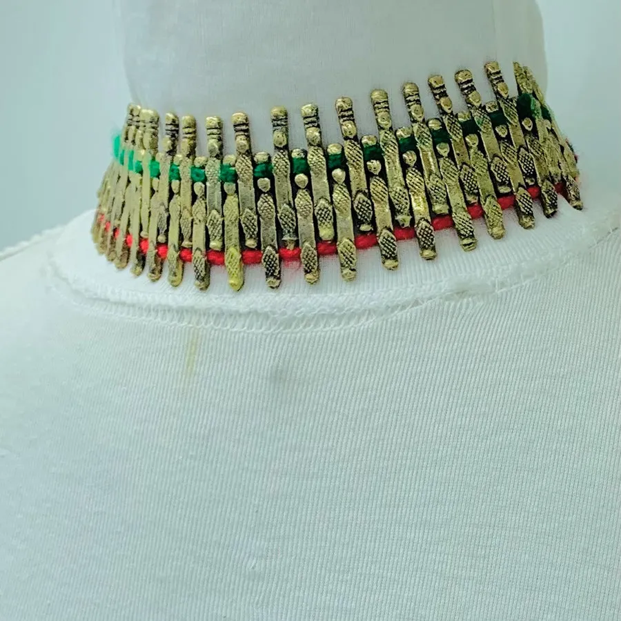 Handmade Woven Statement Metal Choker Necklace