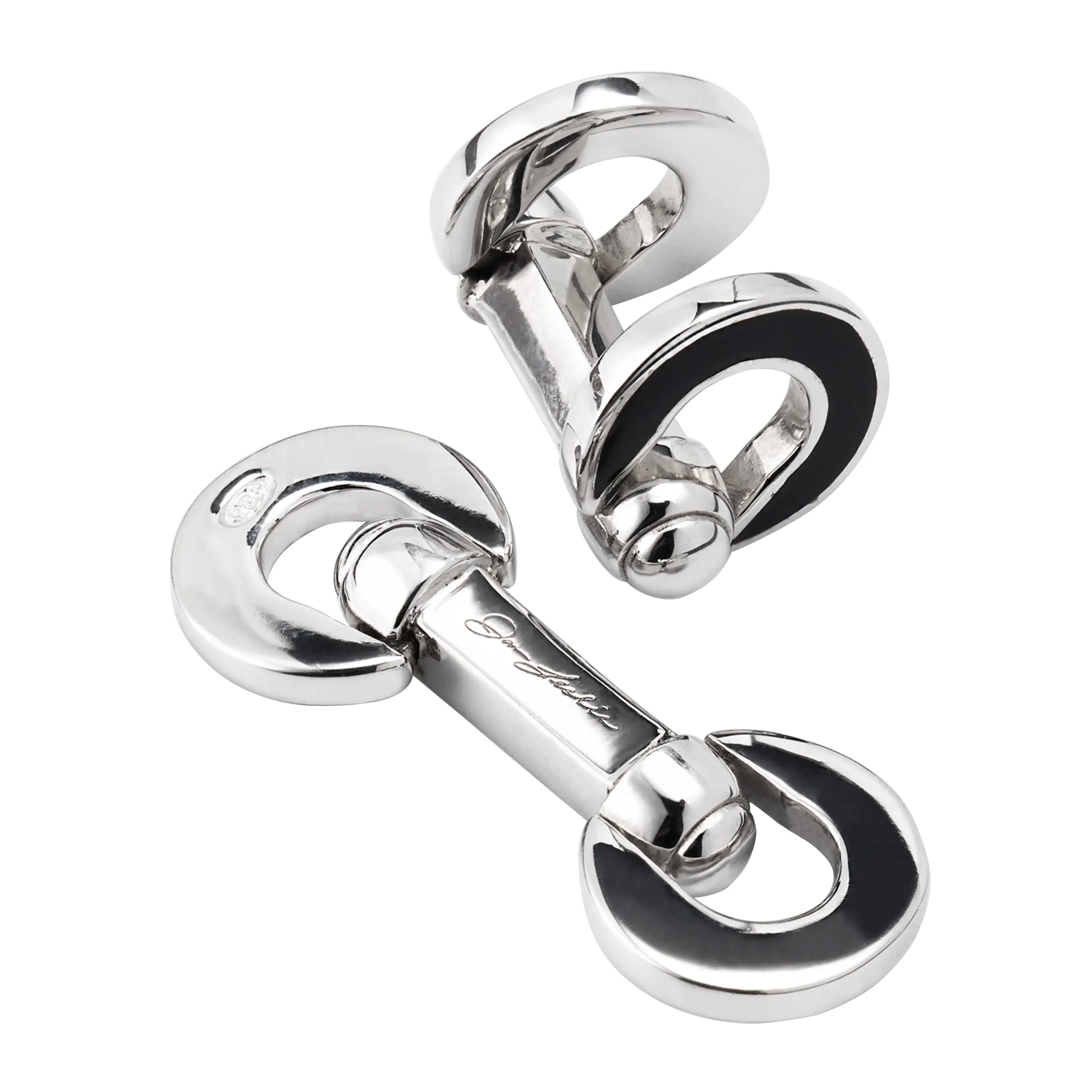 Horseshoe Flip Sterling Black Cufflinks