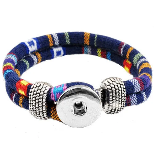 Hot Snap Bracelet & Bangles Personalized braided Bangles For Woman fit 18mm charm button Rivca Snaps Jewelry