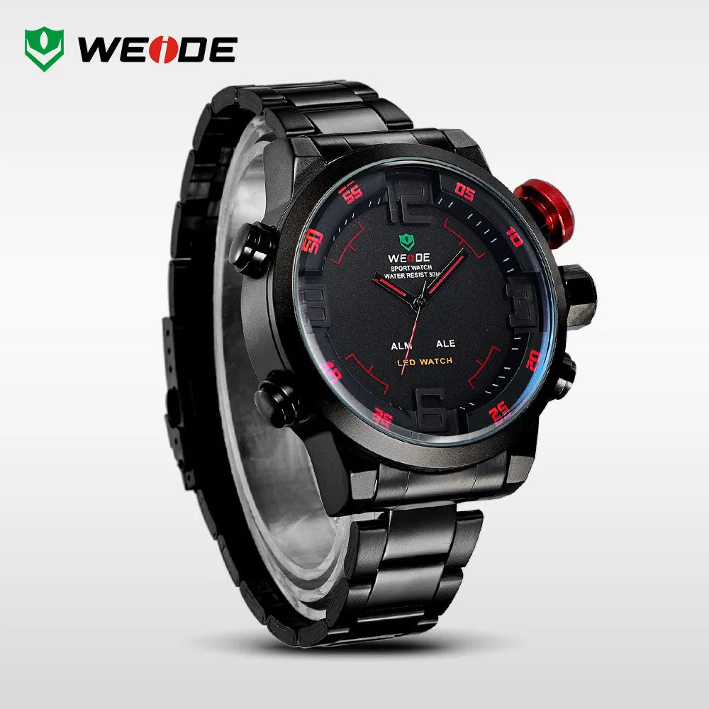 Hot WEIDE Watches Men's Casual Watch Multi-function Led Watches Men Dual Time Zone With Alarm Sports Diver Quartz Wristwatches