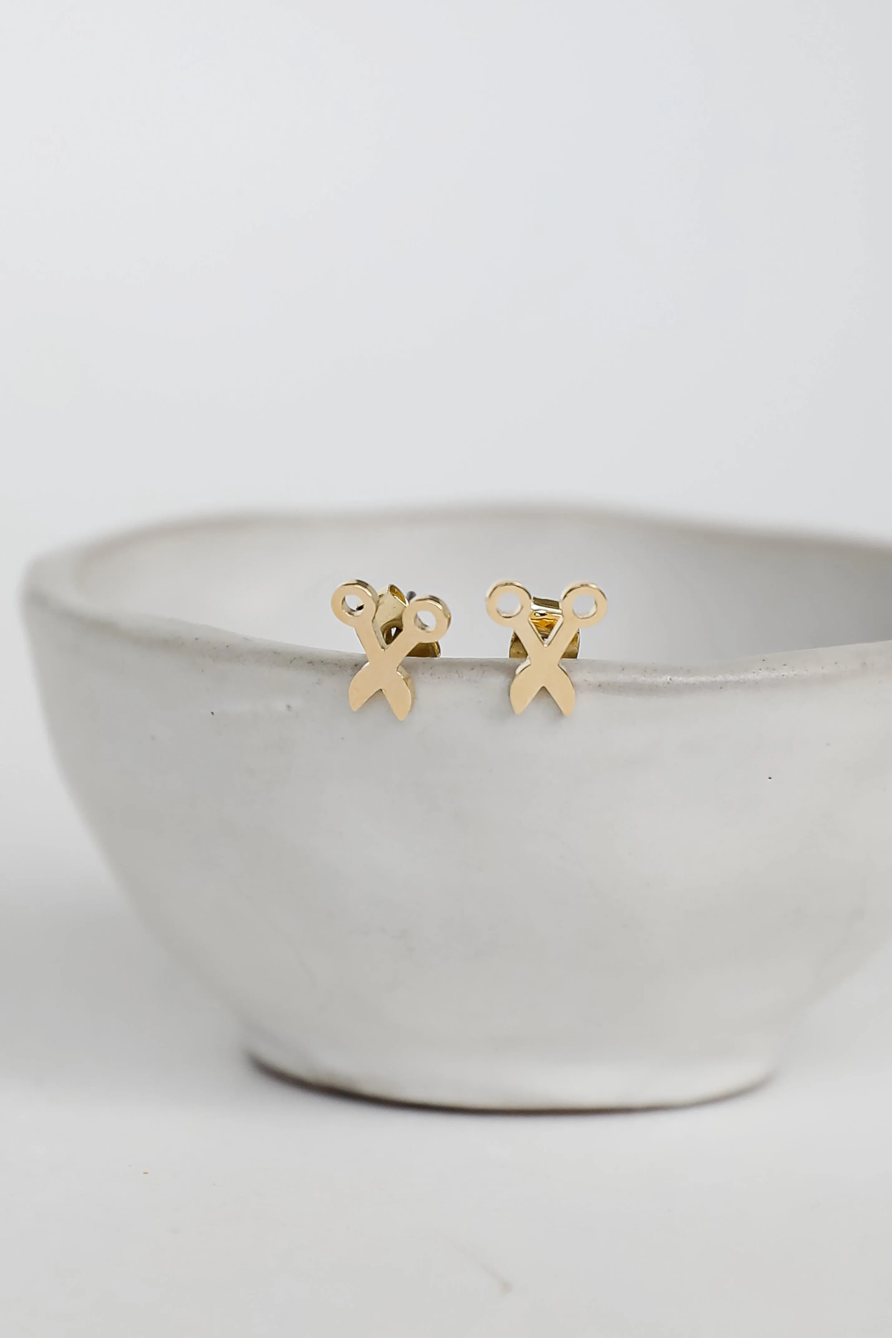 Jasmine Gold Scissor Stud Earrings