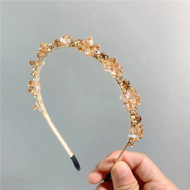 Jewelry Dongdaemun Crystal Rhinestone Headband French Elegant Headband Banquet Hairpin Headband Hair Pressing Female Headdress