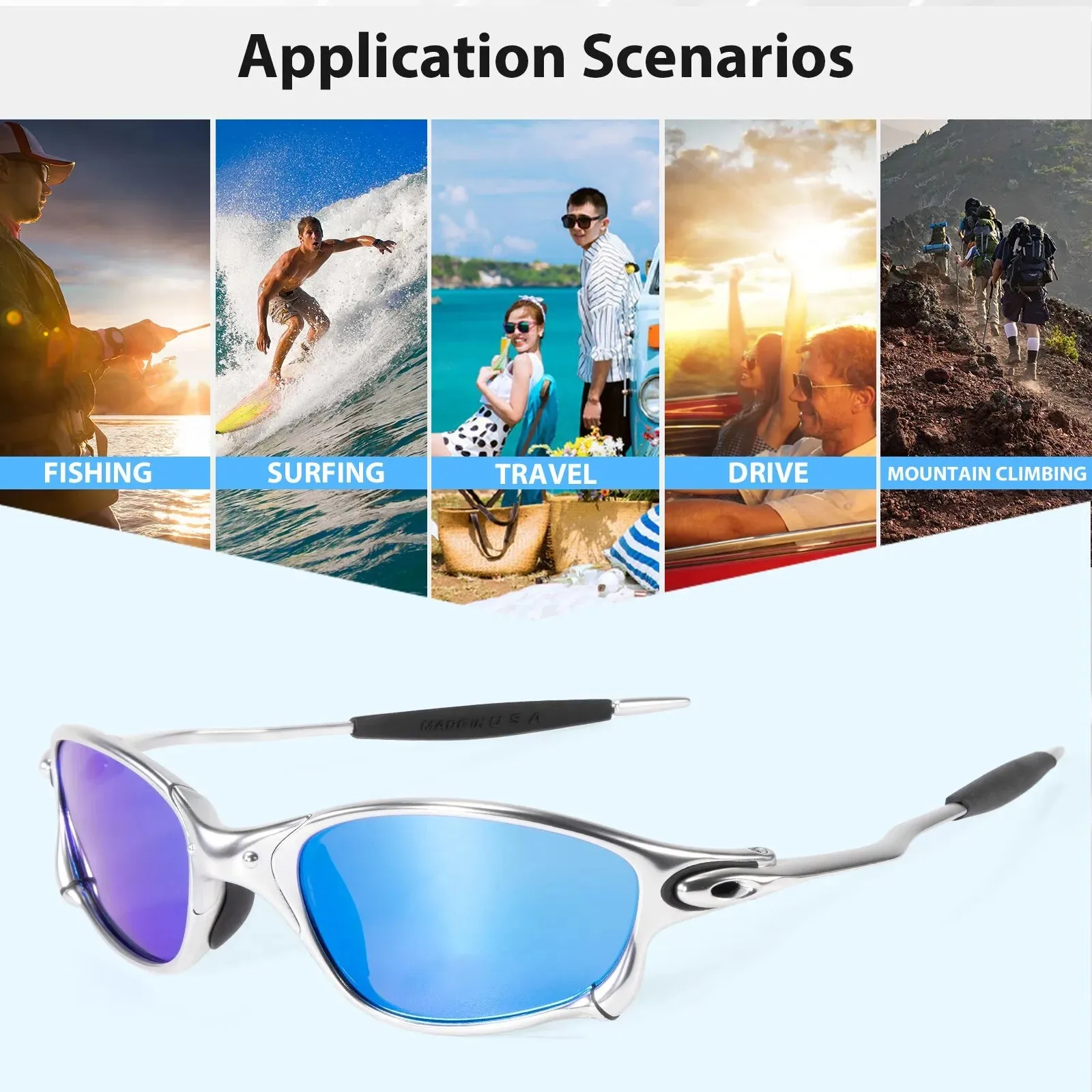 Kapvoe Polarized Sunglasses Men Cycling Fishing Driving Glasses Outdoor Sports UV400 Sun Glasses Eyewear Male Women Goggles