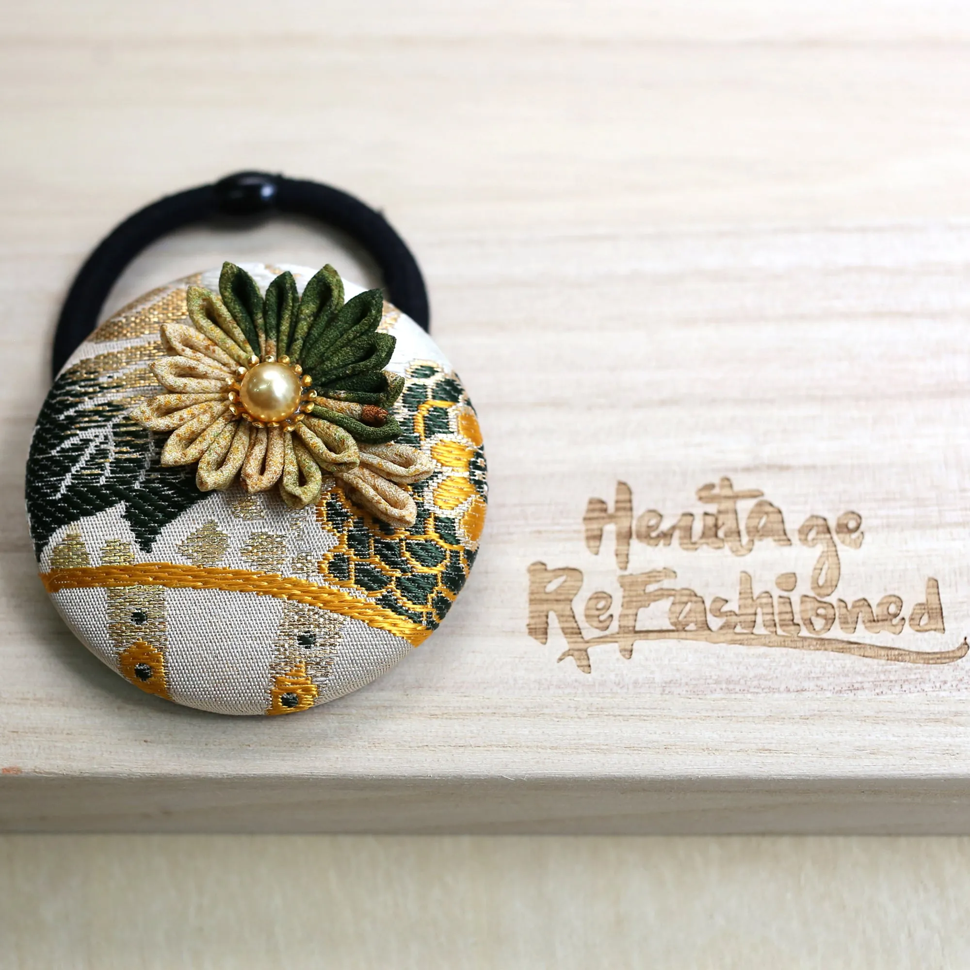 Kimono Silk Flower Hair Tie | Chrysanthemum