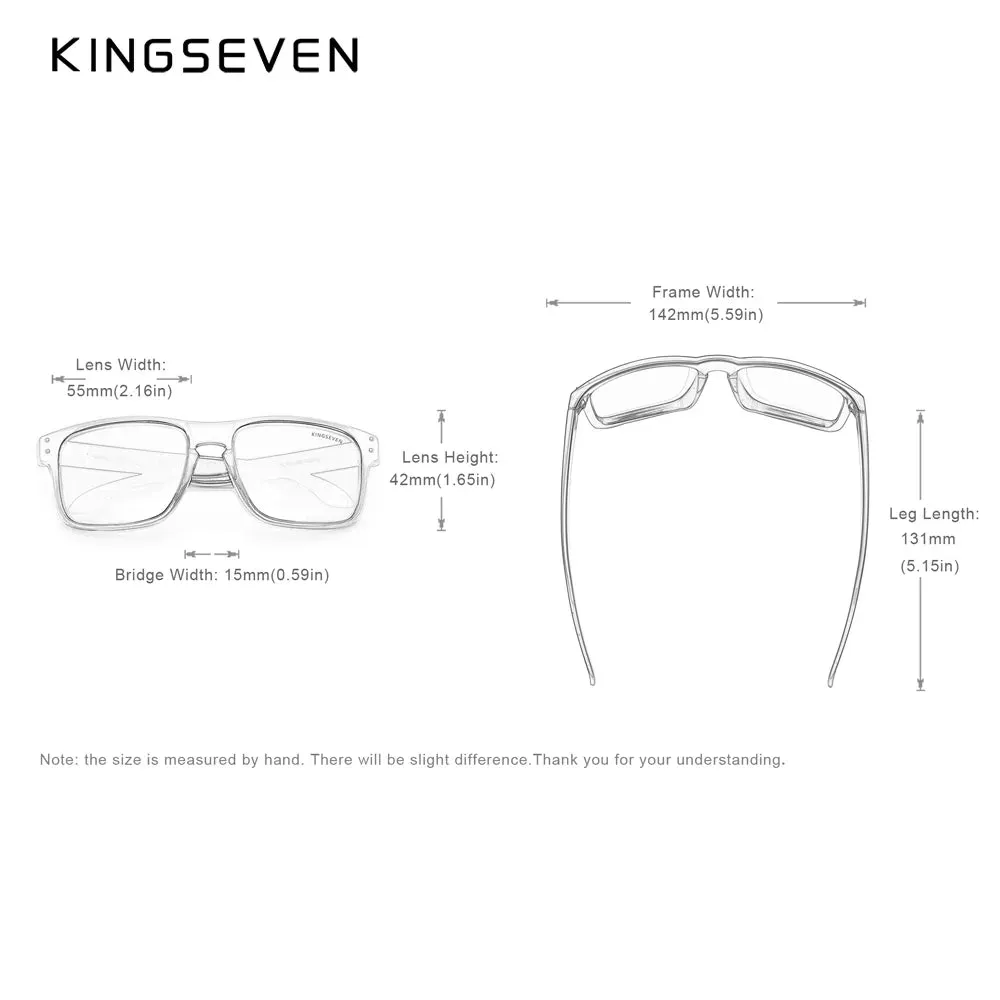 KINGSEVEN Brand Square Retro TR90 Polarized Sunglasses Women Men Carbon Fiber Pattern Design Outdoor Sports Eyewear