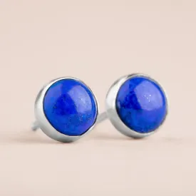 Lapis Lazuli Gemstone Stud Earrings