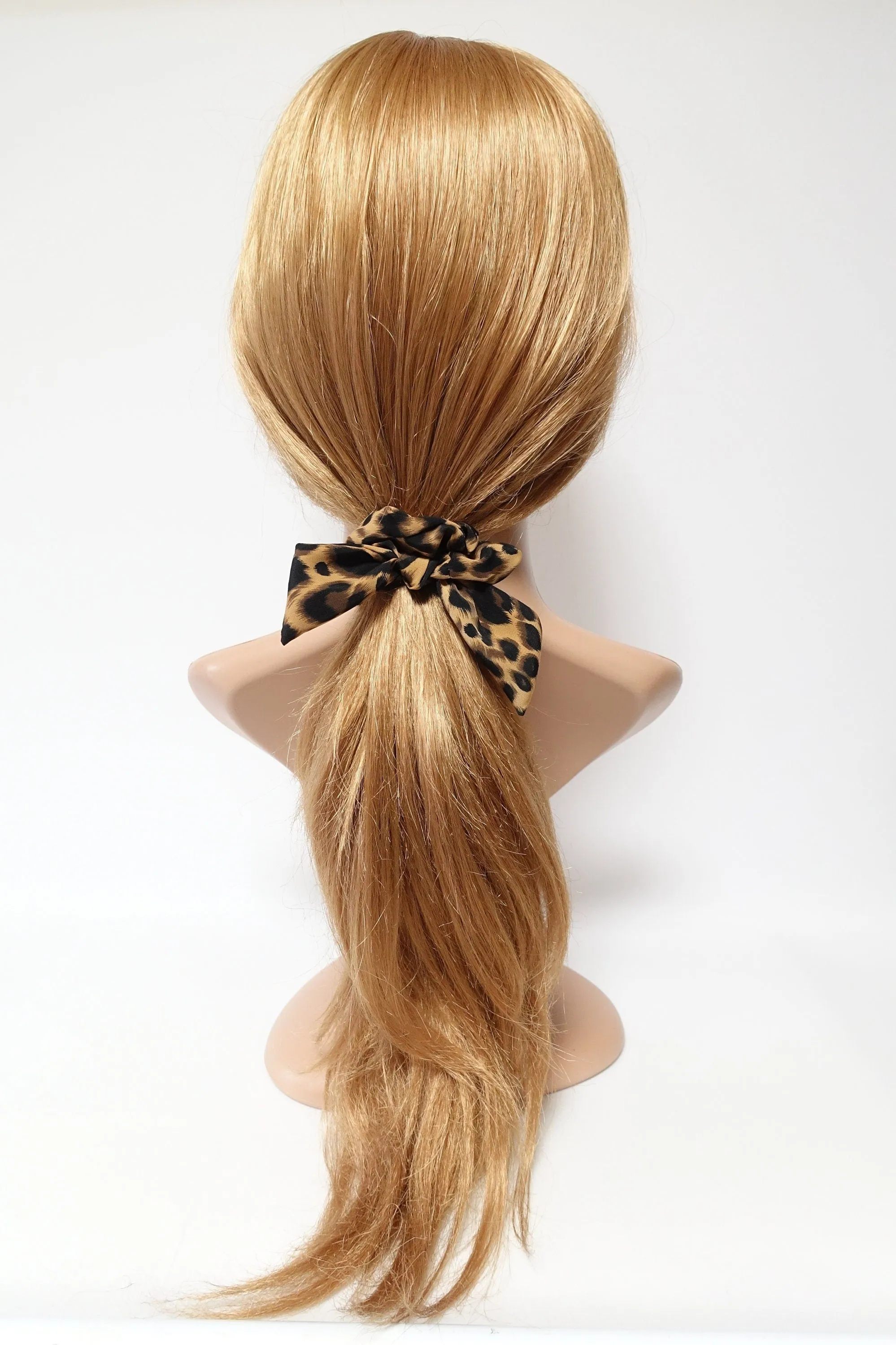 leopard print bow knot scrunchies animal print pattern hair elastic scrunchies woman hair accessory