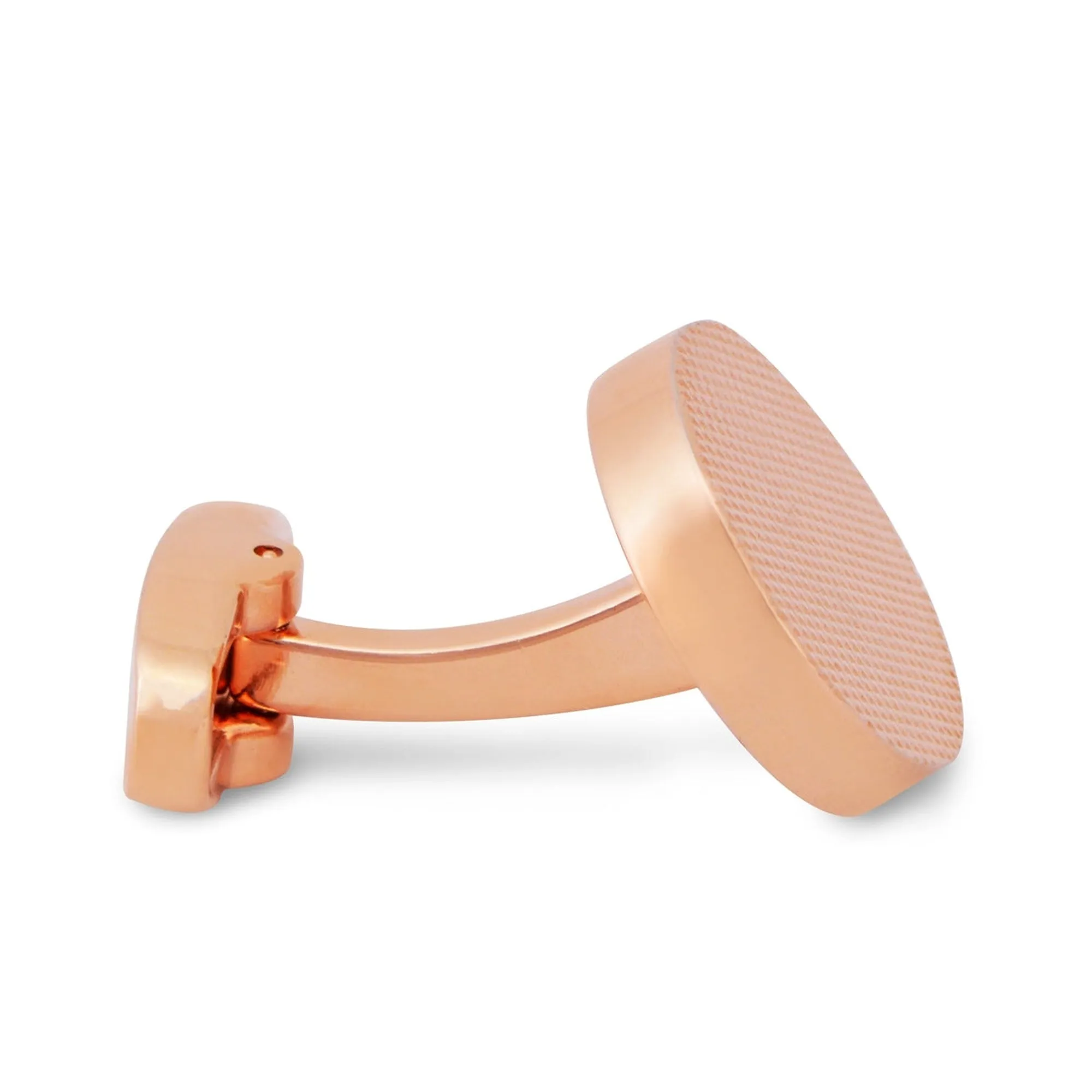 MarZthomson Classic Round Rose Gold Textured Cufflinks (Online Exclusive)