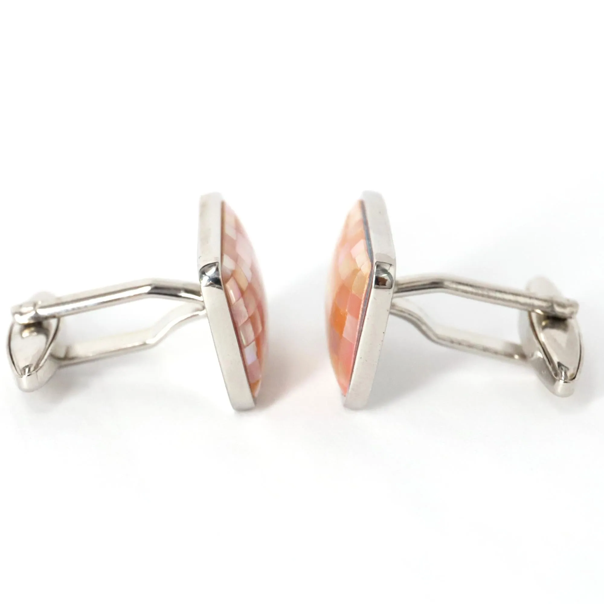 MarZthomson  Rectangle Cufflinks with Multi MOP Pink (Online Exclusive)