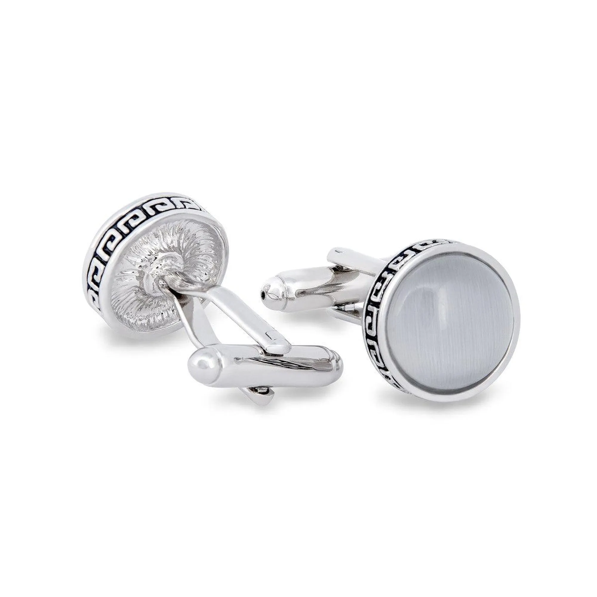 MarZthomsonFibre Optic Glass Insert with Tribal Rim Cufflinks (Online Exclusive)