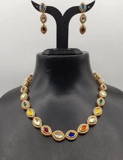 Meena Centre Kundan Simple Set