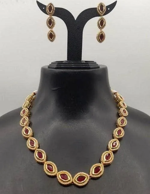 Meena Centre Kundan Simple Set