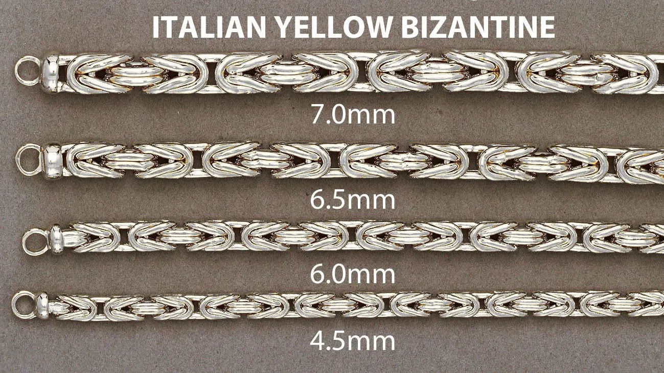 Mens Italian Byzantine Chain White 10k Gold