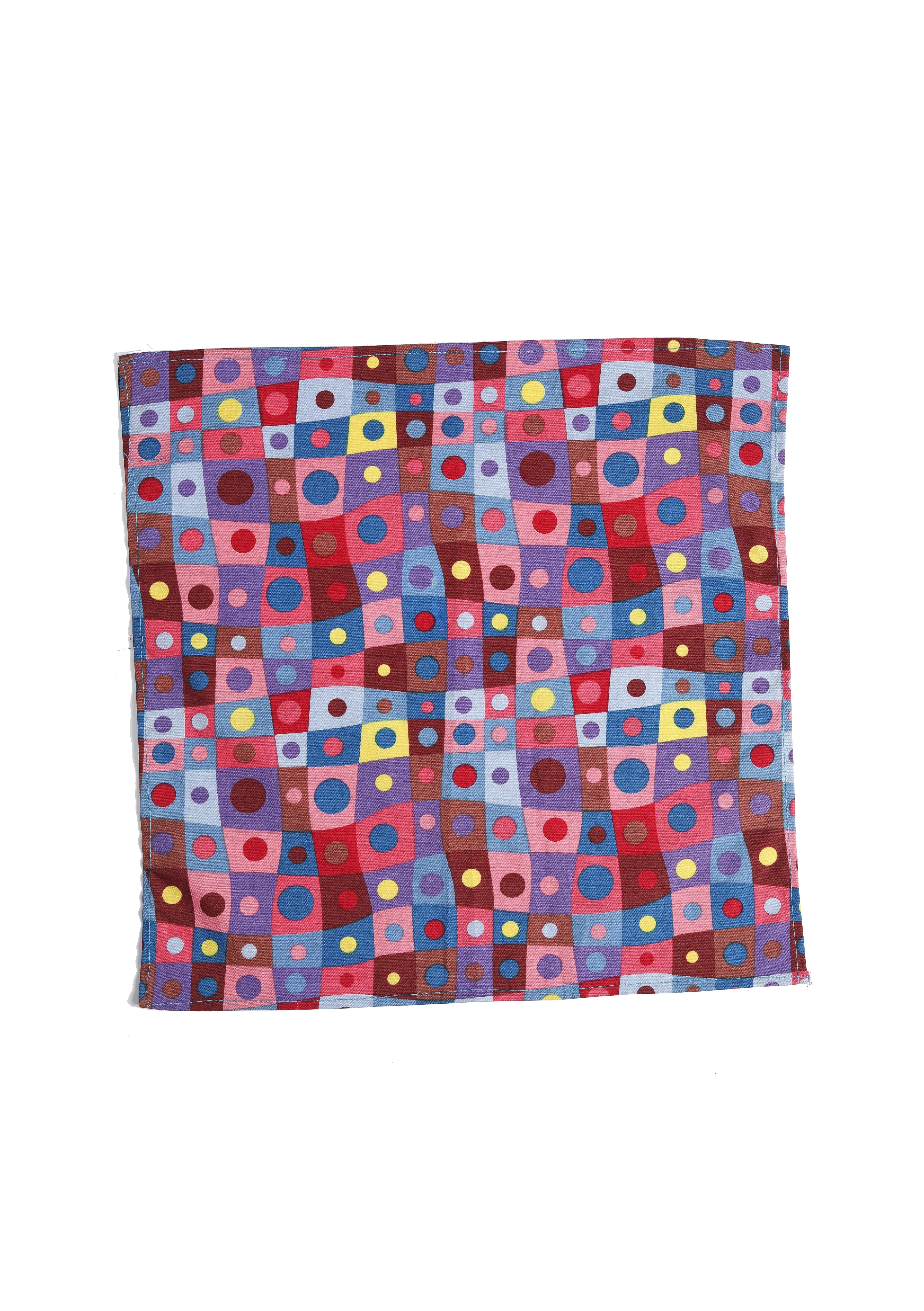 Men's Polka-Dot Pocket Square | Colorful Multi-Dot Cotton Handkerchief