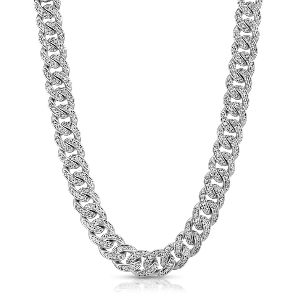 Micro Diamond Cuban Link Chain 8mm