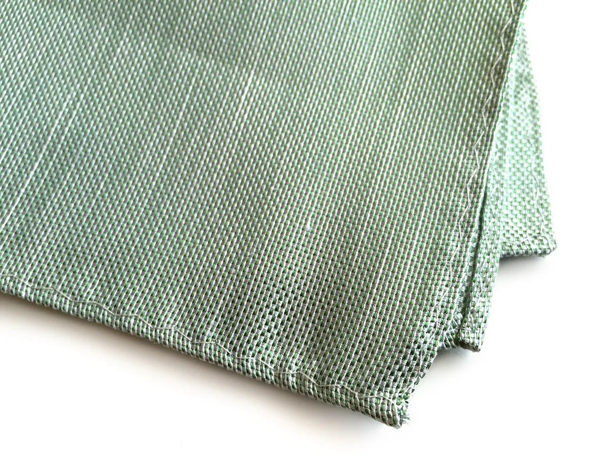 Mint Green Linen Pocket Square. Solid Color, Spirit of Detroit