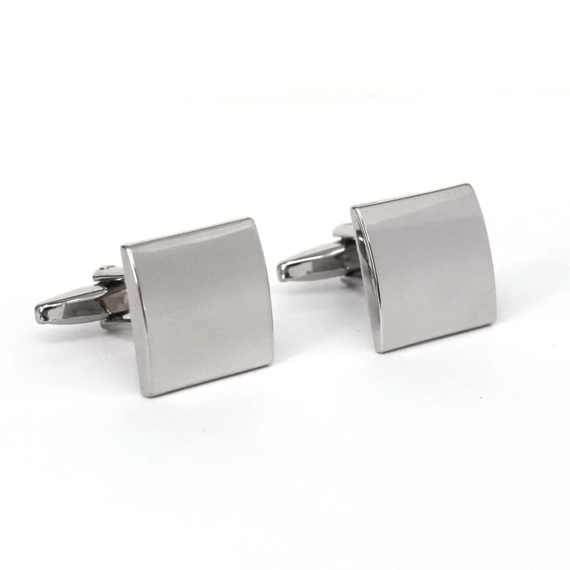 Mirrow finish Silver Rectangle Cufflinks - Orobianco L'unique